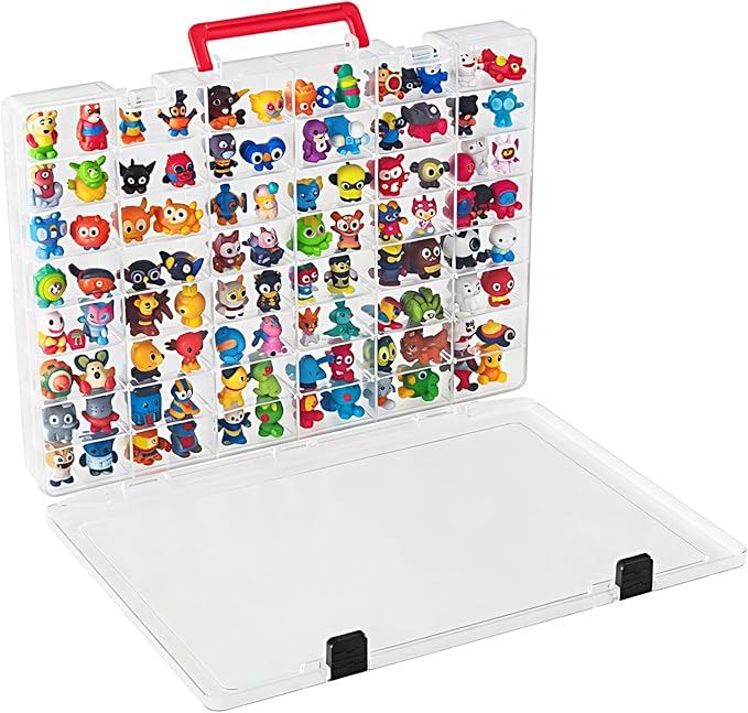 Mini Toy Organizer Box – 48 Compartment Storage Case for Mini Brands, LOL Dolls, Shopkins & Calico Critters – Kids Collectible Container for Small Toys