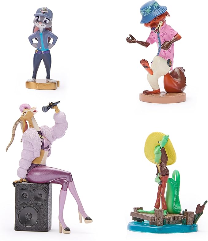 Disney Store Official Zootopia 2 Figure Set – 8 Fully Sculpted Disney Figures Including Judy Hopps, Nick Wilde, Gary De'Snake & More in Double-Tiered Box with Scenic Backgrounds