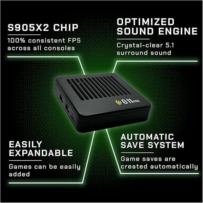 All8bit, All 8 Bit G11 Pro, All 8 Bit Console G11 Pro, 100,000 Games, [4K + 256GB] with 2.4G Wireless Dual Controllers, Portable Plug, Play Gaming Console (64GB)
