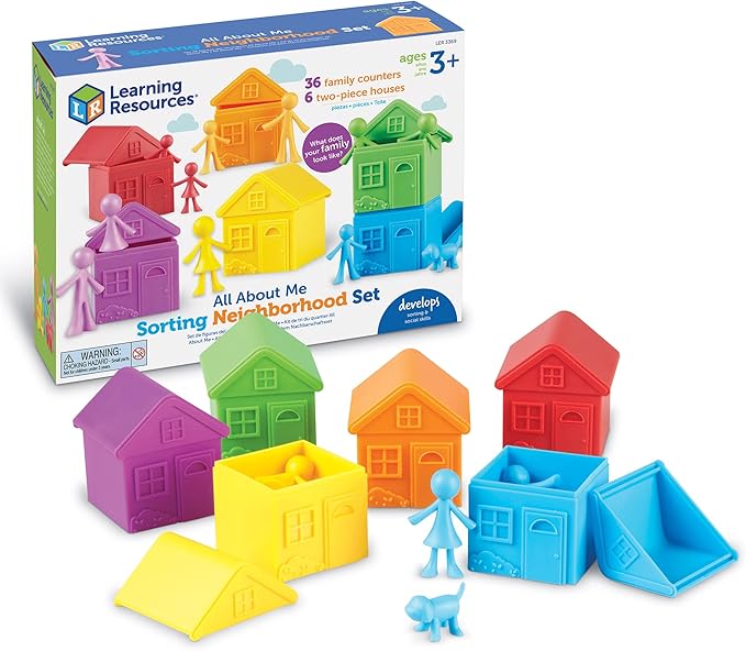 Learning Resources All About Me Sorting Neighborhood - Montessori Preschool Activities, Social Emotional Learning, Color Sorting and Counting , Fine Motor Toys, Gifts for Boys and Girls