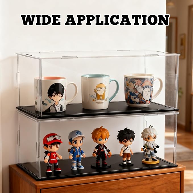 3 PCS Acrylic Model Car Display Case 1: 18 Scale Clear Display Boxes with Plastic Base Diecast Model Car Showcase & Storage Organizer for Vehicle Collectibles Memorabilia