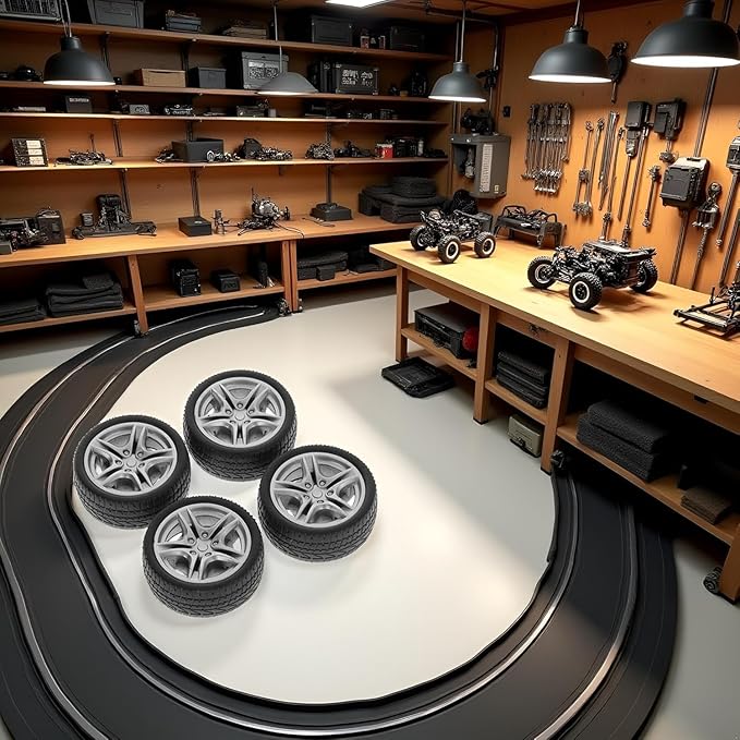4Pcs Black Tires,48mm Simulation Rubber Wheel Tire Wheel Toy Model DIY RC Spare Parts Easy Installation Small in Size,Tire and Wheel Sets,Remote and App Controlled Vehicles and Parts,Wheels and Tires