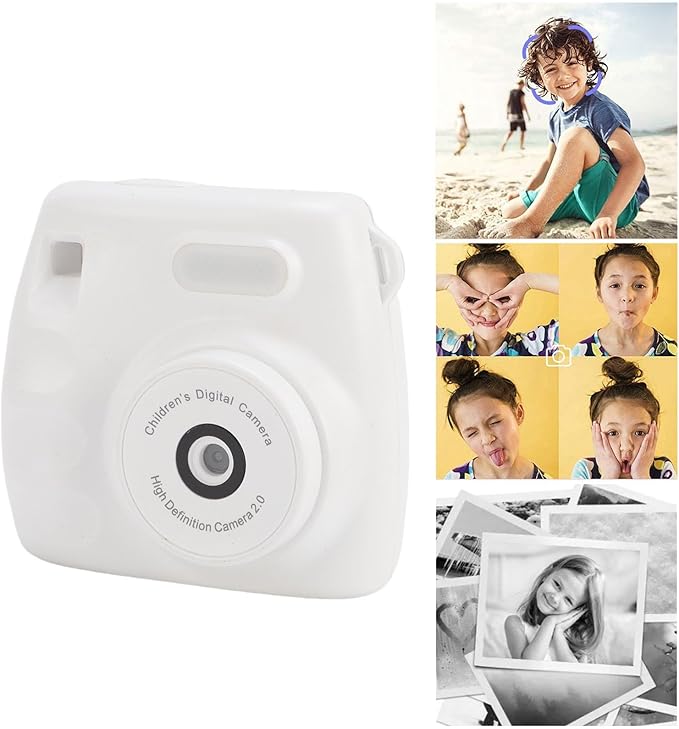Asixxsix Digital Camera for Kids, 48M 1080P HD Digital Video Camera with Flash and 800mAh Li Battery, Rainproof USB Children Camera for Toddler Teens Students Boys and Girls (White)