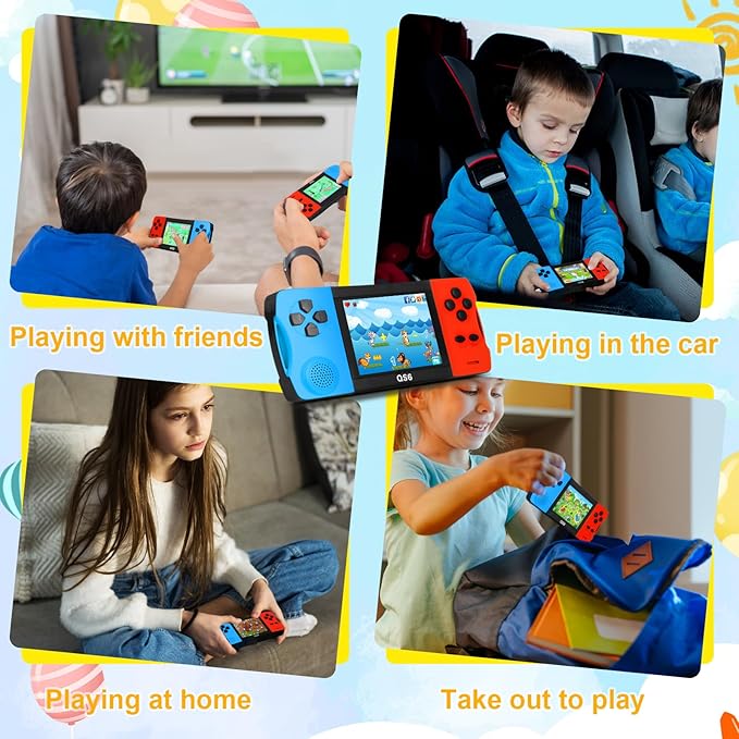 Handheld Games for Kids with Built-in 100+ Classic Retro Games, 3.2" IPS Screen Portable & Rechargeable Arcade Gaming Player,Travel Toys Birthday Gift for Boys Girls
