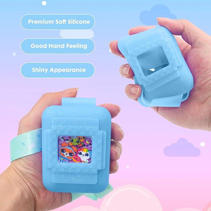 Silicone Cover for Bitzee Interactive Toy Digital Pet with Lanyard, Protective Case Holder Skin for Bitzee Virtual Electronic Pets (blue)