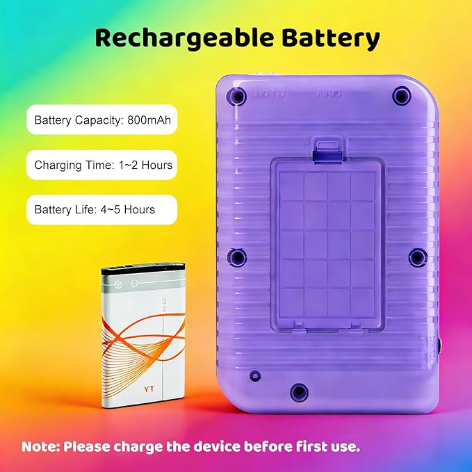 Kids Handheld Game Console Pre-Loaded 400 Classic Games, Portable Video Game Console with 2.8" Color Screen, Rechargeable Battery, Handheld Electric Game Console for Boys Girls (Purple)