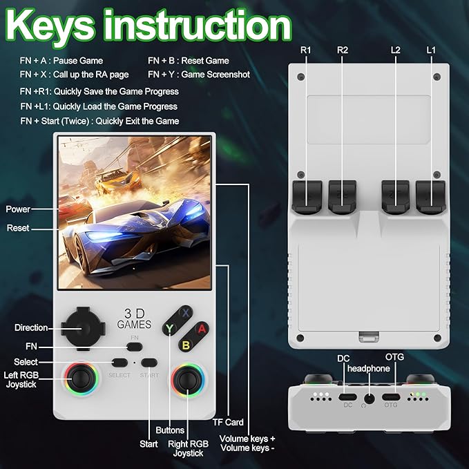 RegiisJoy 2025 New Upgraded V40 Max Handheld Game Console, 40000 Games 4 inch IPS Screen Retro Gaming Console, 256G 4000mAh Portable Mini Pocket Handheld Emulator Gift for Adults