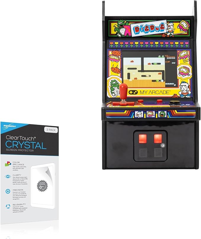 BoxWave Screen Protector Compatible with My Arcade Dig Dug Micro Player - ClearTouch Crystal (2-Pack), HD Film Skin - Shields from Scratches