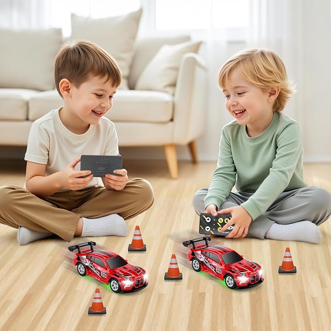 SASBSC Mini RC Toy Cars for Boys Kids Adults, 2.4GHz APP Remote Control Car with Lights and 3 Speed Modes, 1/64 Race Toy Car Rechargeable for Boys Ages 5-7 8-12,Birthday Gifts for Kids