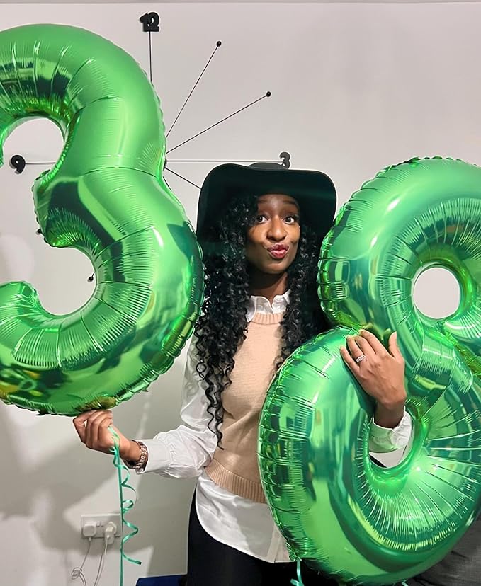 Green Number 30 Balloon 40 inch, 30 Number Balloons, 30th Green Birthday Decorations, 30 Year Old Women Men Party Supplies, St. Patrick's Day Games Theme Birthday Decorations