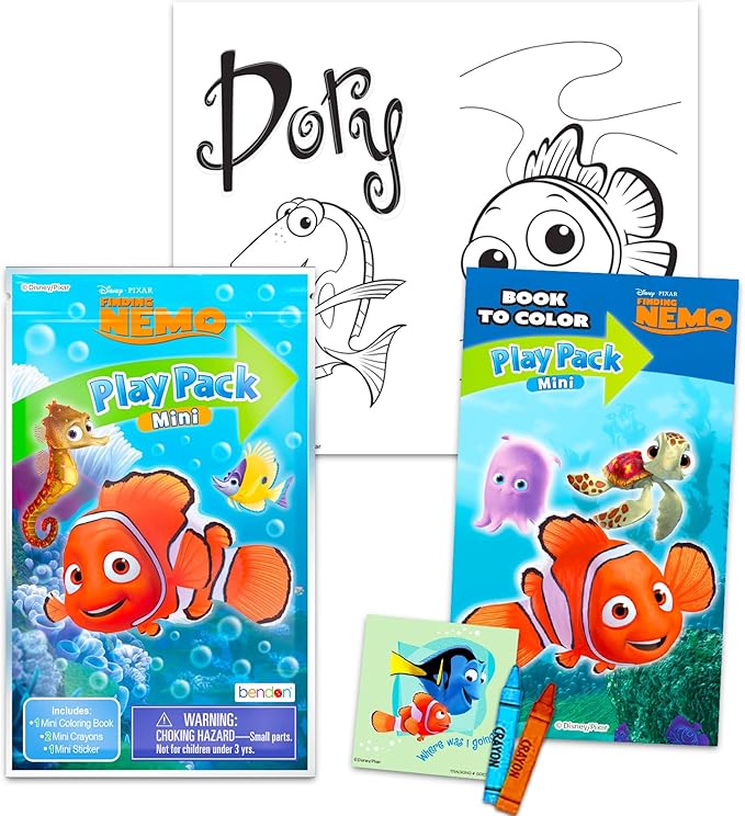 Disney Finding Nemo Birthday Party Favors Set - Bundle with 24 Finding Nemo Play Packs | Mini Coloring Books, Stickers, and More for Goodie Bags (Finding Dory Party Supplies)
