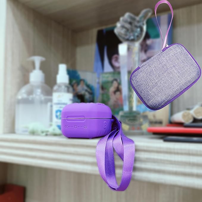 JCHPINE Hard Carrying Case and Silicone Cover for Bitzee Interactive Toy Digital Pet, Protective Case for Bitzee Virtual Electronic Pets Accessories (for Original 15 Animals) (Purple)
