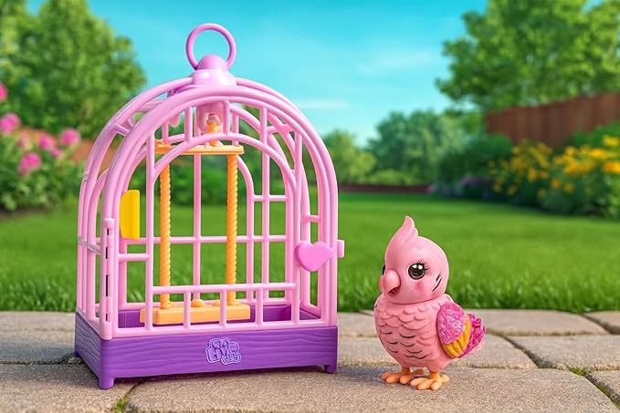 Little Live Pets My Really Real Talking Bird Toy & Cage - Rosie, Interactive Voice Repeating Toy, 20+ Sounds & Reactions, Talking Toys for Kids 5-7