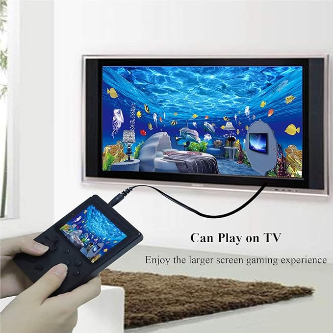 Retro Handheld Games Console for Kids/Adults, 168 Classic 8 Bit Games 3 inch Screen Video Games with AV Cable Play on TV (Black)
