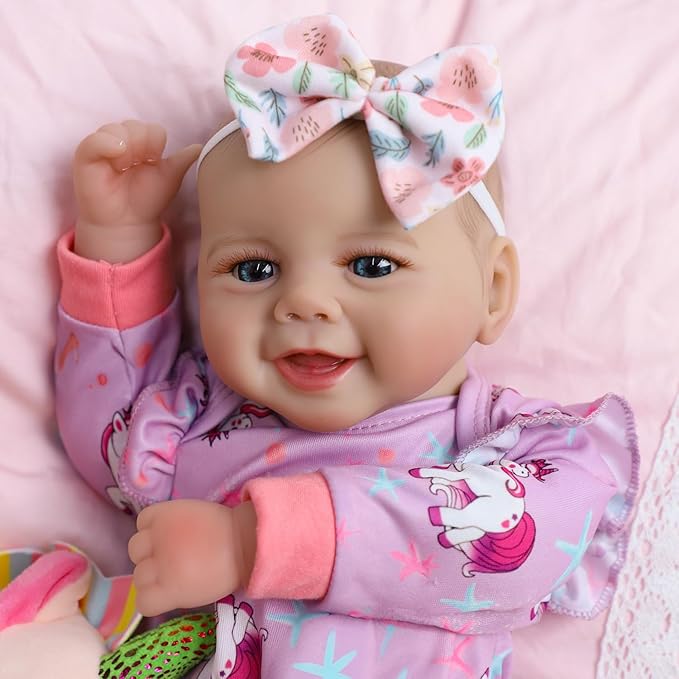 SCOM Baby Doll Girl, 18 inch Realistic Soft Body Baby Doll Real Life Cute Baby with Accessories for 3+ Year Old Gifts