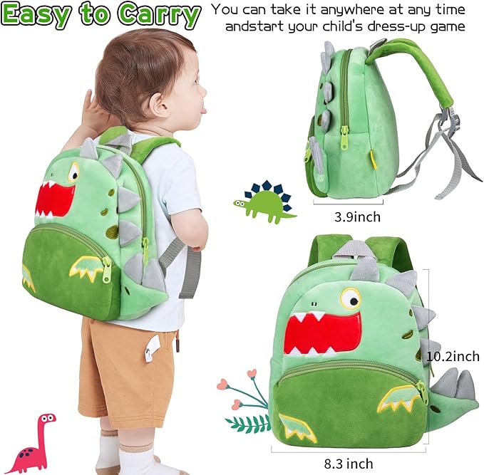 PEDOLLTREE Reborn Baby Dolls Clothes Accessories Dinosaur Outfit Set 12 Pcs Set for 17-22 Inch Reborn Doll Newborn Baby Boy with Green Dinosaur Backpack