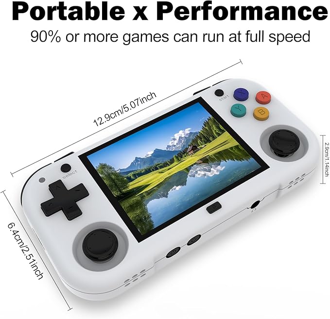 XU Mini M Retro Handheld Game Consoles, 2.8 inch IPS Screen, Built-in 64G TF Card, with 2600 mAh Battery Life 6 Hours with Case Gray