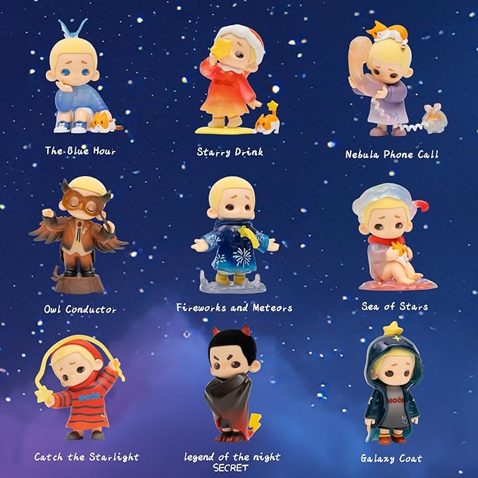 52TOYS Nook My Little Universe at Night 1PC, Collectible Toy Kawaii Action Figures Creative Gift Room Decor Desktop Decoration 3.5 Inch, Gift for Birthday Party