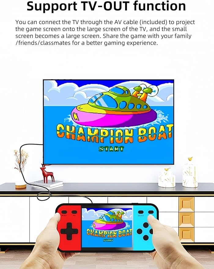 3-inch Screen Dual Color 16bit Video Game Console Built-in 240 Games Support AV-Out Children's Handheld Game Device Retro Nostalgia Game Toys Kid's Gift Travel Leisure Companion