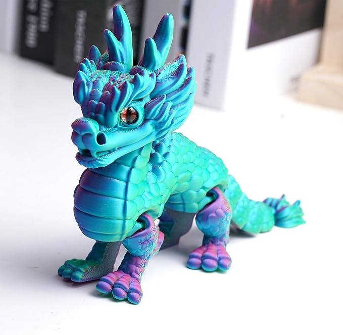 3D Printed Kylin Model,Flexible Animals Toy Statue,Movable Joints,Home Office Decor,Interesting Toys for Autism/ADHD,Festival Gifts toco,Fidget Toys, Executive Desk Animals Toy