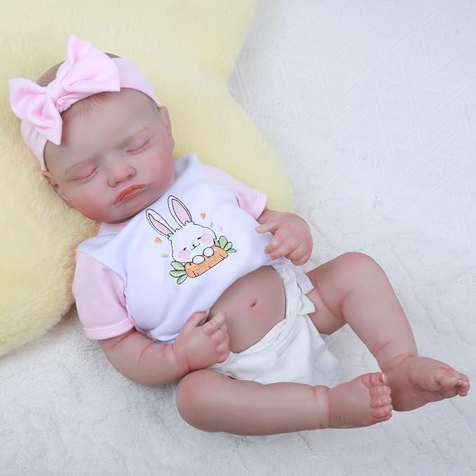 Realistic Reborn Baby Girl- 20 inch Full Vinyl Lifelike Newborn Baby Dolls, Realistic Real Life Baby Dolls Gift Set for Kids Age 3 +