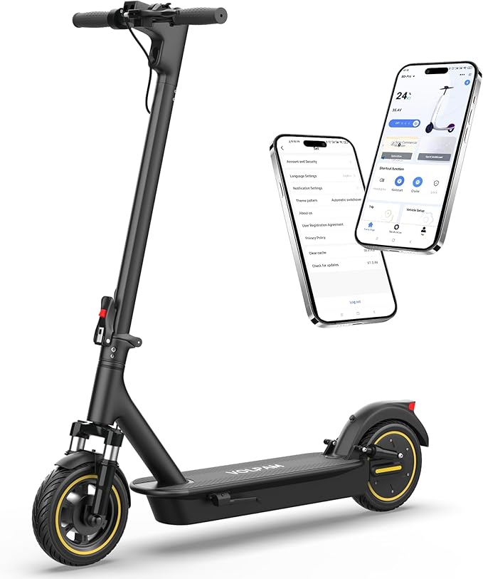 VOLPAM Electric Scooter, 350W/500W Powerful Motor, 8.5"/10" Solid Tires, 19/21Mph, 28/23/21/16 Miles Max Range, Dual Braking