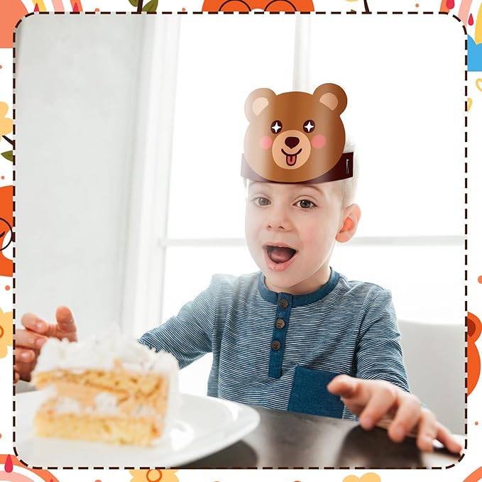 24 Pcs Party Hats for Kids Paper Headbands Crown for Boys Girls, Birthday Party Decoration Favors