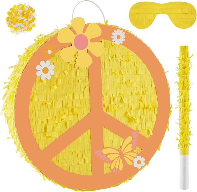 Lewtemi Piñata Party Decorations with Stick Blindfold and Confetti for Party Decorations Centerpiece, Photo Prop, Birthday, Funny Anniversary (Classic)