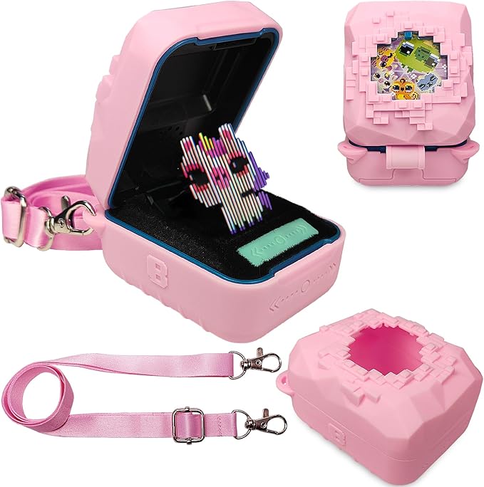 JCHPINE Silicone Cover Case for Bitzee Magicals Interactive Digital Pet and Case, Protective Skin Sleeve for Bitzee Magicals Virtual Electronic Pets Accessories (Pink)