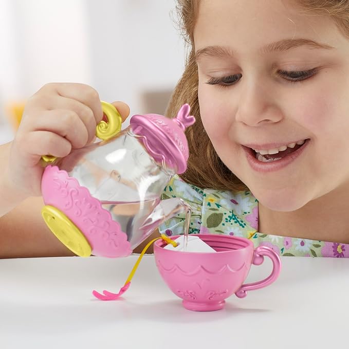 Baby Alive Bubbly Tea Party Sophia Sparkle Doll with Teapot Accessories, Brown Hair, 11 Inches, Toys for 3 Year Old Girls and Boys & Up