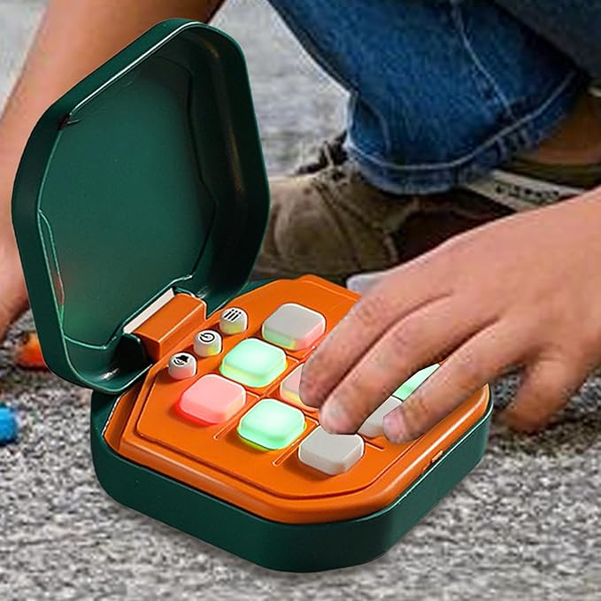 Electronic Puzzle Console Game - Handheld Brain Challenge Toy for Kids | LCD Screen with Interactive Logic Matching System, Portable Memory Training Device for Travel Entertainment 4.13x3.86x1.77 in