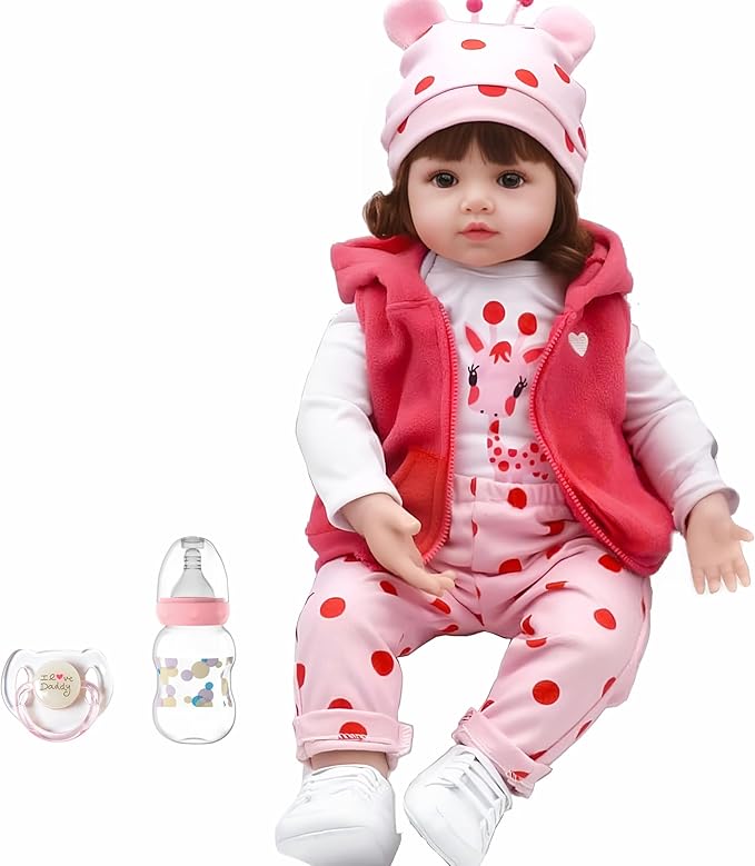 CHAREX Realistic Baby Doll - Reborn Baby Dolls Girl 18 inch Lifelike Newborn Baby Real Life Baby Dolls Reborn Toddler with Full Set Accessories Handmade Gift for Children Age 3+ and Collectors