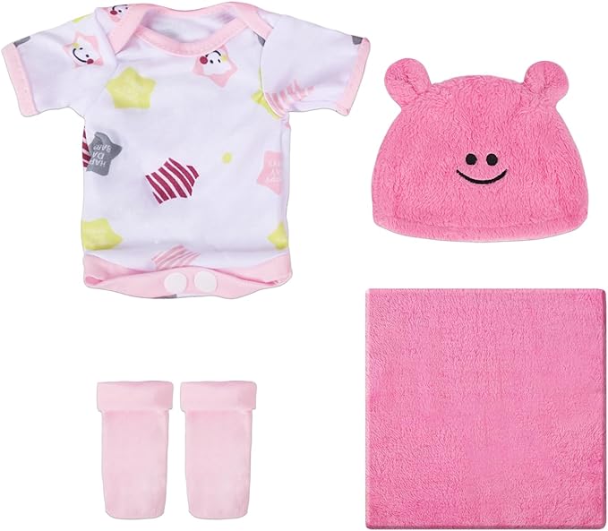 Baby Dolls Accessories - 4 Sets of Clothes & Hats for 10-12 Inch Dolls