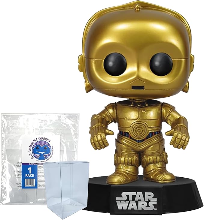 Blue Salamander Emporium Protective Case Bundle – Includes C-3PO #13 Vinyl Figure, Collectible Gift Idea