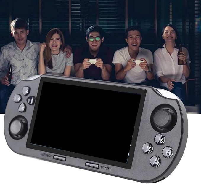 Handheld Video Game Console, 2GB RAM 64GB Memory 4.5 Inch 854x480 Screen 14 Emulators, Dual Rocker, Key Mapping, 2 Player Function, 5-7 Hours Battery Life