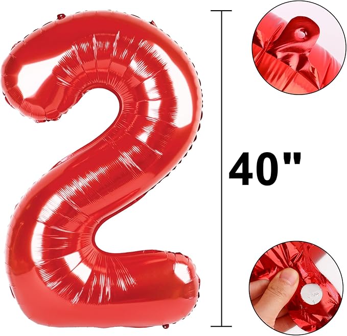 40 Inch Red Number 27 Digital Balloon,Jumbo Mylar Foil Helium Balloon for 27 Balloons for Birthday Party,Wedding Anniversary Party Decorations
