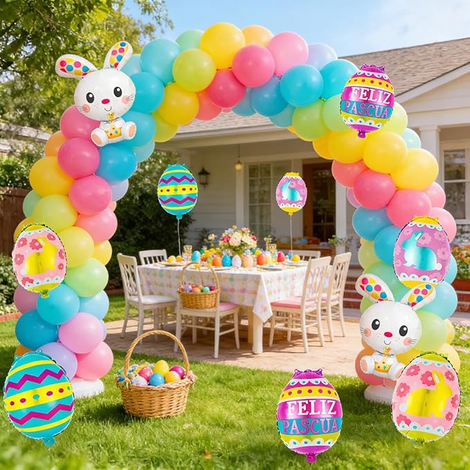 Easter Egg Balloons Easter Balloons Easter Bunny Balloons for Party Decorations Supplies and Holiday Celebration