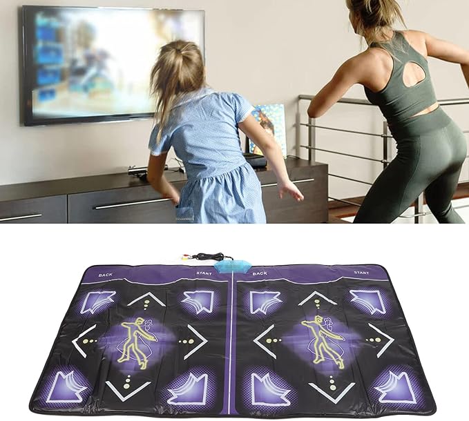 Dance Mat, Double Dancing Pad with Handle, Includes 100 Dance Songs, 60 Games, with a 512MB Memory Card, for Children and Adults for Home Use
