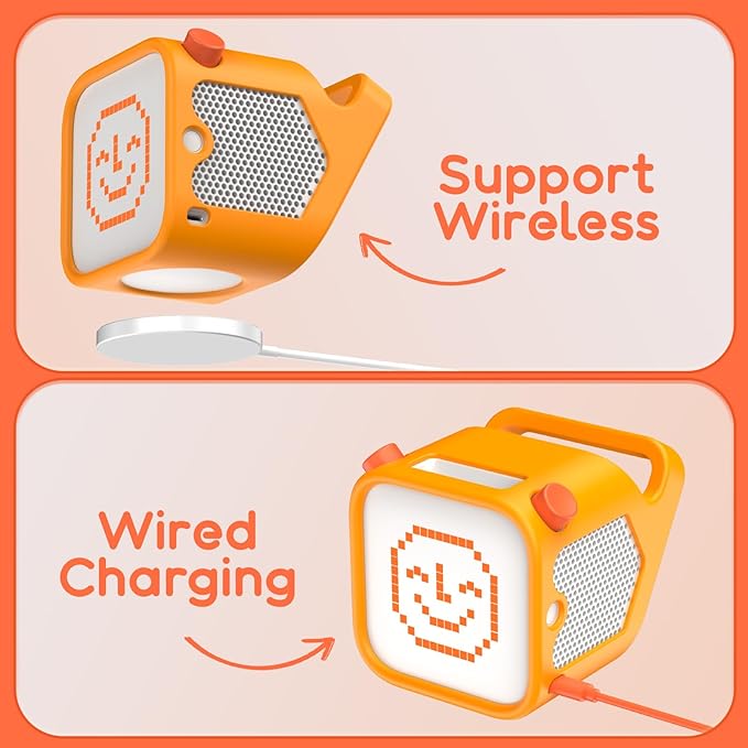 Silicone Case for Yoto Player (3rd Gen.), Anti-Slip Skin Cover,Orange