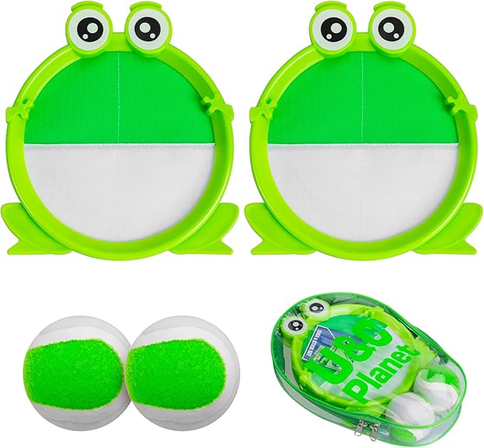 EVERICH TOY Upgraded Toss and Catch Ball Game Set, Kids Toy Stocking Stuffers for Boys Girls Ages 3-12, Includes 2 Paddles 2 Sticky Balls, Water-Resistant Indoor Outdoor Toy for Beach Pool Yard