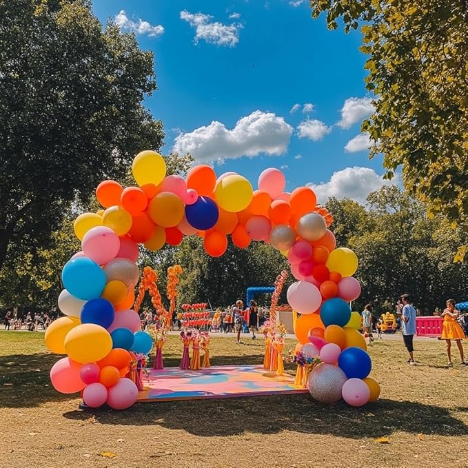 Rainbow Balloons 60 Pcs 12 Inch Latex Colorful Balloons for Balloon Garland or Arch as Birthday Party Baby Shower Wedding Party Decoration