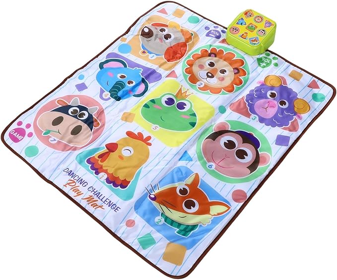 Drfeify Dance Mat, Electronic Light Up Music Game Pad with Anti Skid Base, 3 Difficulty Levels, Fun Indoor Activity for Kids Aged 7 and Above