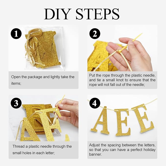 Happy Match Day Banner, Congrats on Matching Bunting Sign, Medical School Survivor Graduation Party Decorations Supplies Gold Glitter