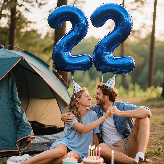 40 Inch Navy blue Number 22 Digital Balloon,Jumbo Mylar Foil Helium Balloon for 22 Balloons for Birthday Party,Wedding Anniversary Party Decorations