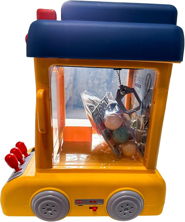 School Bus Claw Machine for Kids Adults with prizes Vending Machine with Music Crane Game Toys 2 Power Supply Modes Arcade Unisex