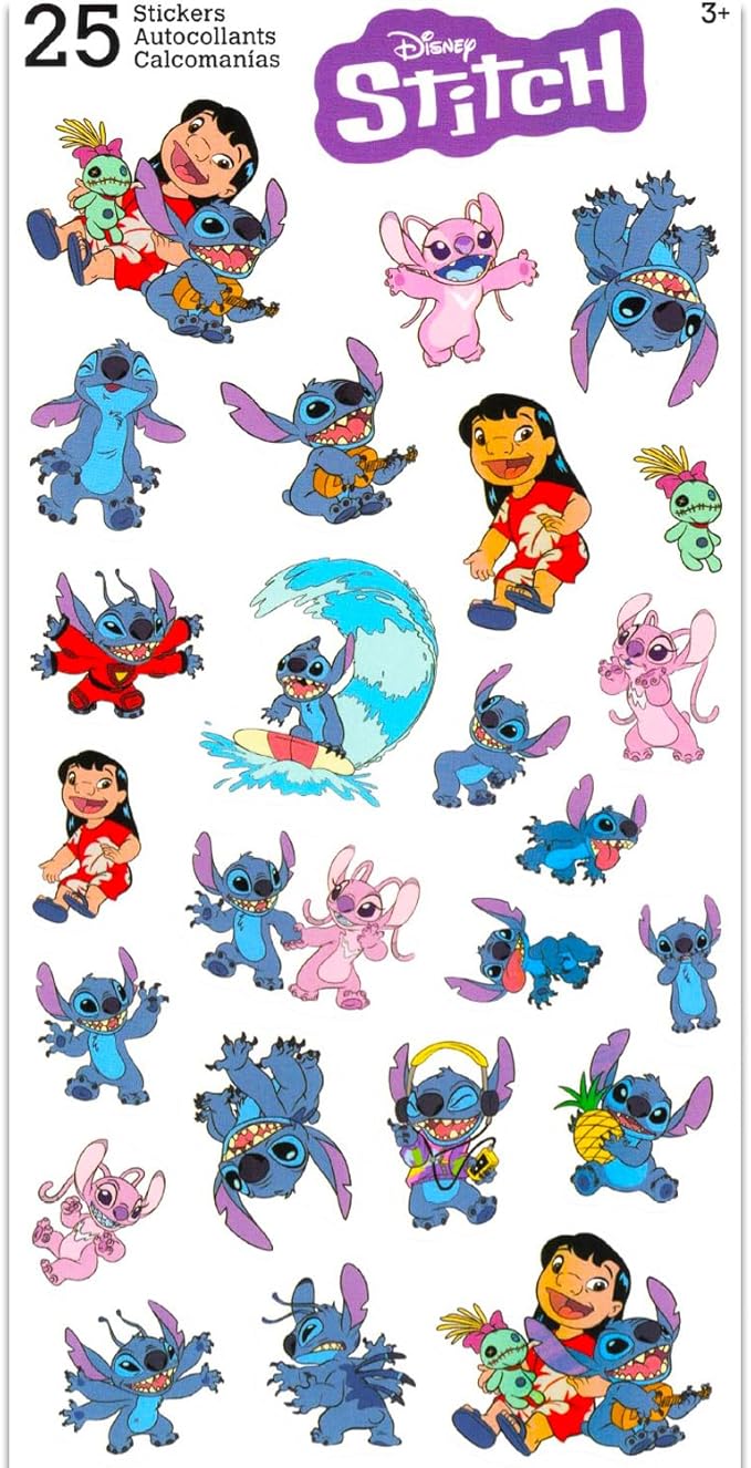 Disney Stitch Party Favor Bags Set - Bundle with 12 Stitch Drawstring Bags for Kids Plus Stickers, More Birthday Party Supplies Pack