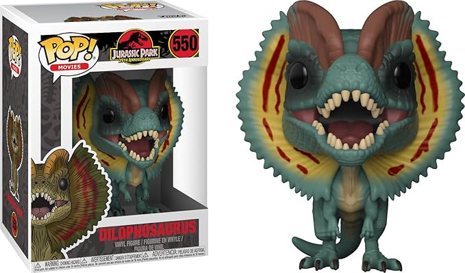 Funko Pop! Jurassic Park - Dilophosaurus [Frill Open] Vinyl Figure (Bundled with Compatible Pop Box Protector Case) Multicolor 3.75 Inches