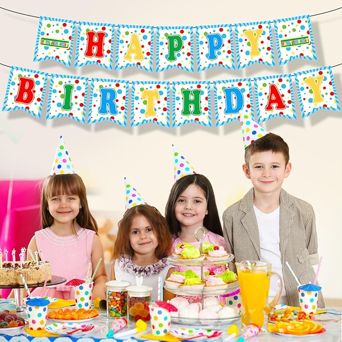 Friend Birthday Banner for Street Theme Party Supplies Colorful Happy Birthday Hanging Decorations Banner