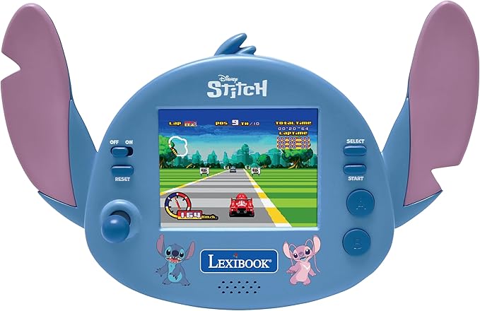 Lexibook, Disney Stitch , Compact Portable Cyber Arcade Console, 50 Games, LCD Colour Screen, Battery-Powered, JL3180D