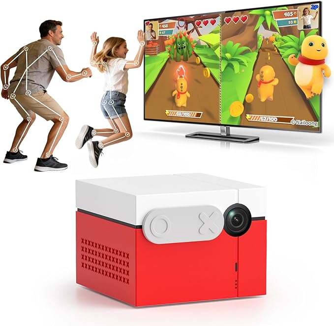 Kinhank MotionX Active Game Console with 40 Video Games for Kids&Family,Plug&Play AI Motion Game Consoles,Dynamic Updates,No Subscription,CPC-Certified,Great for Gaming Nights,Parties,Indoor Play
